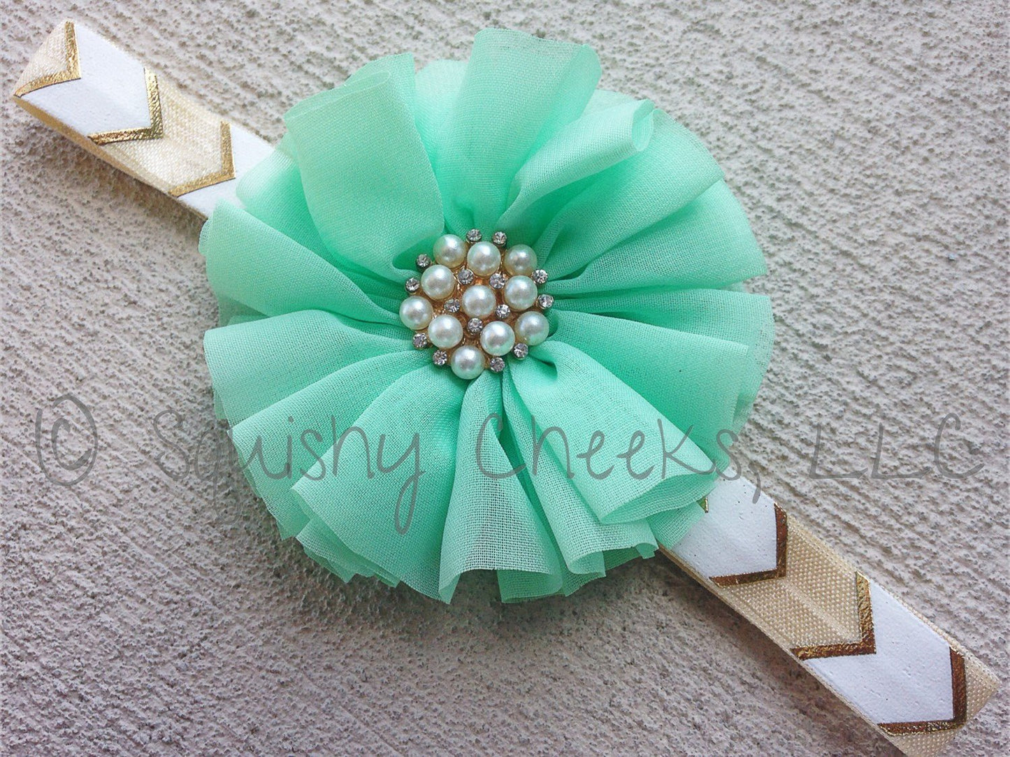 Mint and Gold Headband - Squishy Cheeks