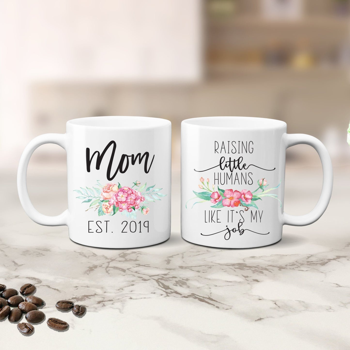 Mom's Raising Little Humans Like It's My Job Mug - Squishy Cheeks