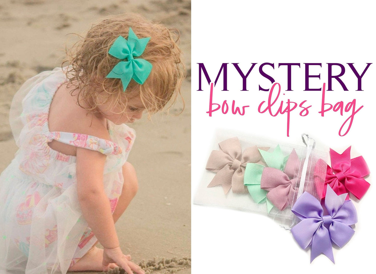 MYSTERY 5 PACK SALE: Hair Bow Hair Clip - Squishy Cheeks