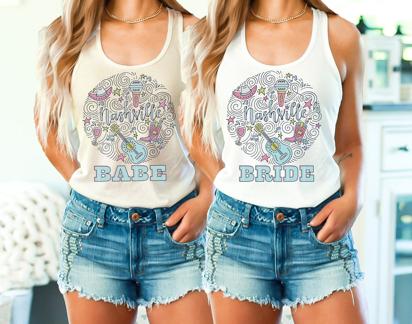 Nashville Bachelorette Shirt Bride Tank Nashville Bridesmaids Shirts - Squishy Cheeks