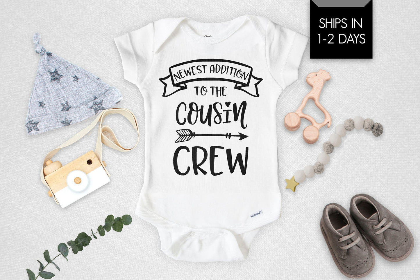 New To The Cousin Crew Newborn Baby Onesie® - Squishy Cheeks