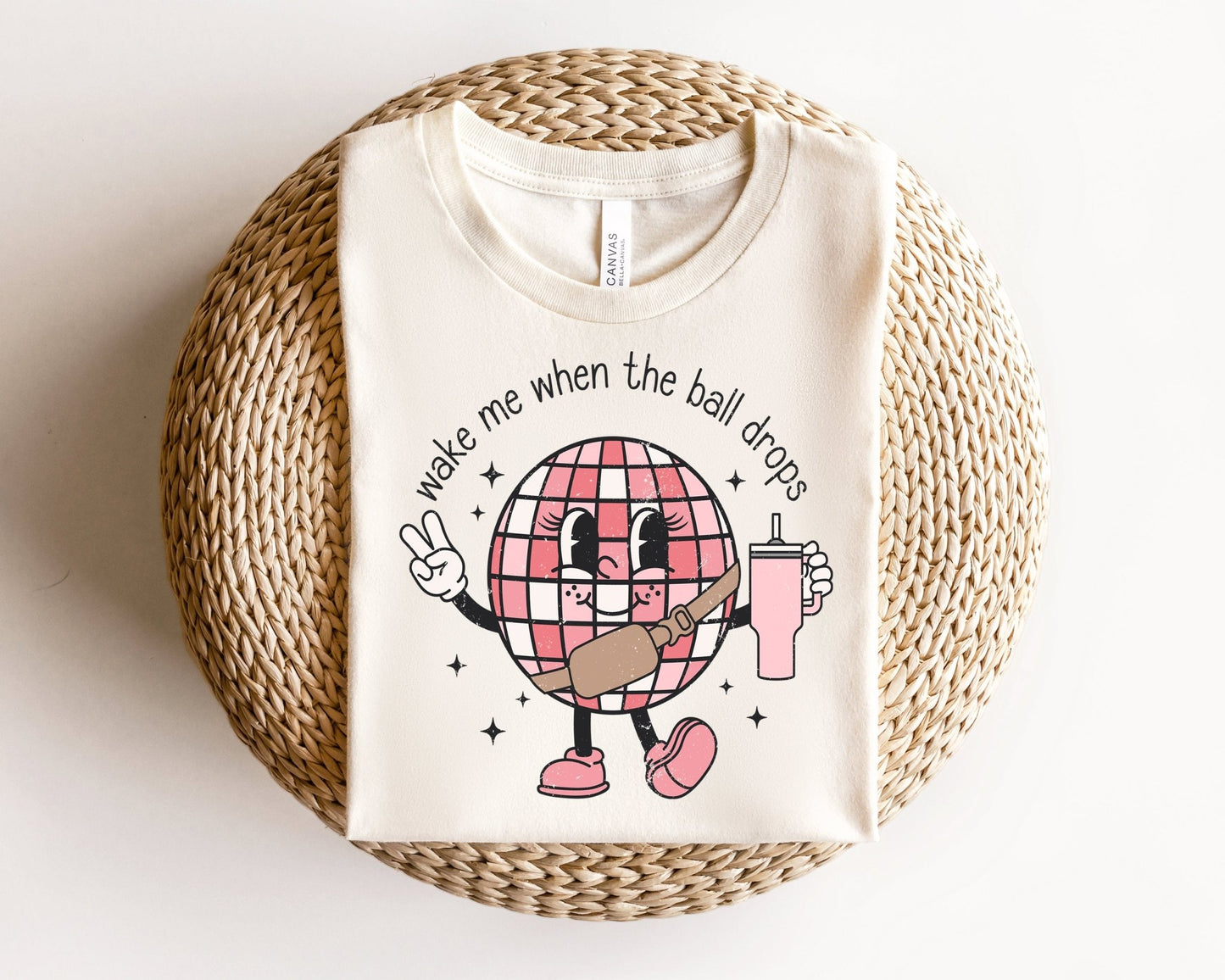 New Years 2024 Wake Me When the Ball Drops Stanley Tumbler NYE Holiday Sweater - Squishy Cheeks