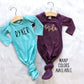 Newborn Baby Personalized Knotted Gowns - Squishy Cheeks