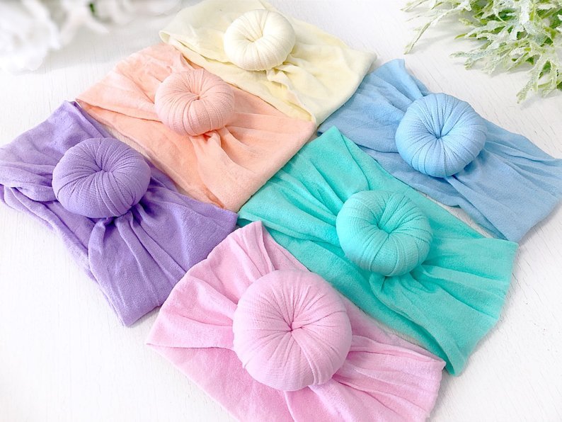 Pastel Spring Donut Knot Turban Headband - Squishy Cheeks