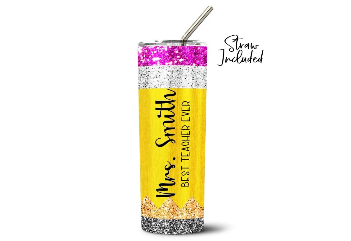 Pencil Best Teacher Ever Water Tumbler - Squishy Cheeks