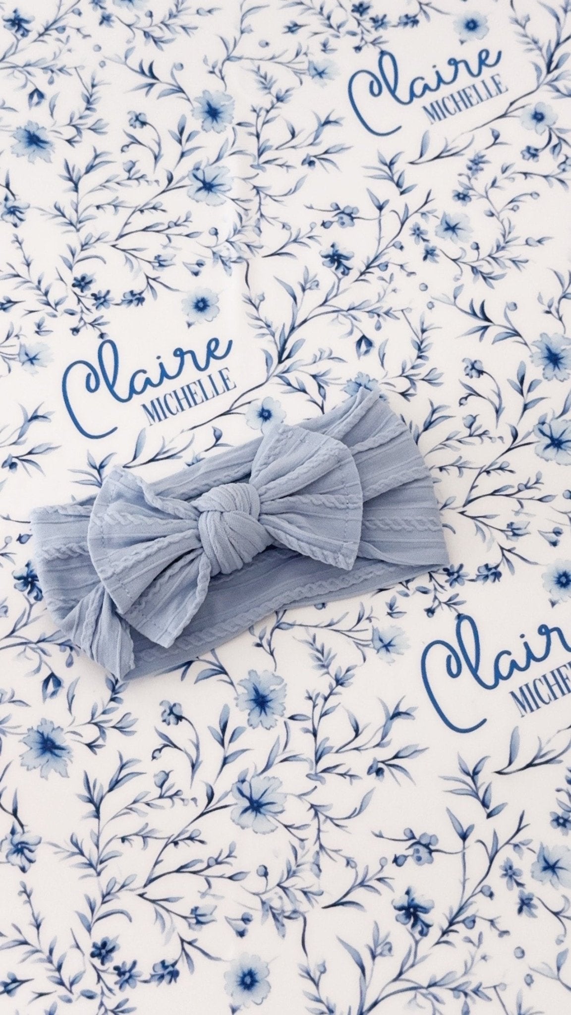 Personalized Blue Floral Baby Swaddle Toile Nursery Blanket Chinoiserie Baby Girl - Squishy Cheeks