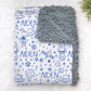Personalized Blue Outer Space Swaddle Blanket - Squishy Cheeks