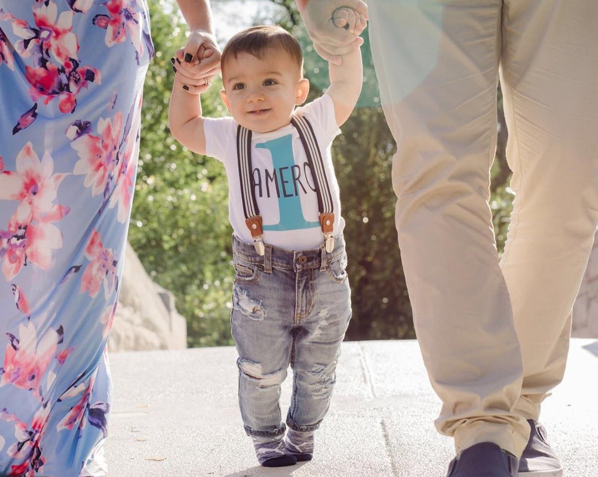 Personalized Boy's Birthday Outfit 24m Bodysuit / Short Slv w/Pants