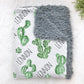 Personalized Cactus Succulent Swaddle Blanket - Squishy Cheeks