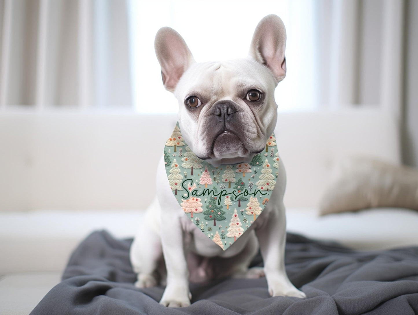 Personalized Christmas Dog Bandana Holiday Dog Accessory - Squishy Cheeks