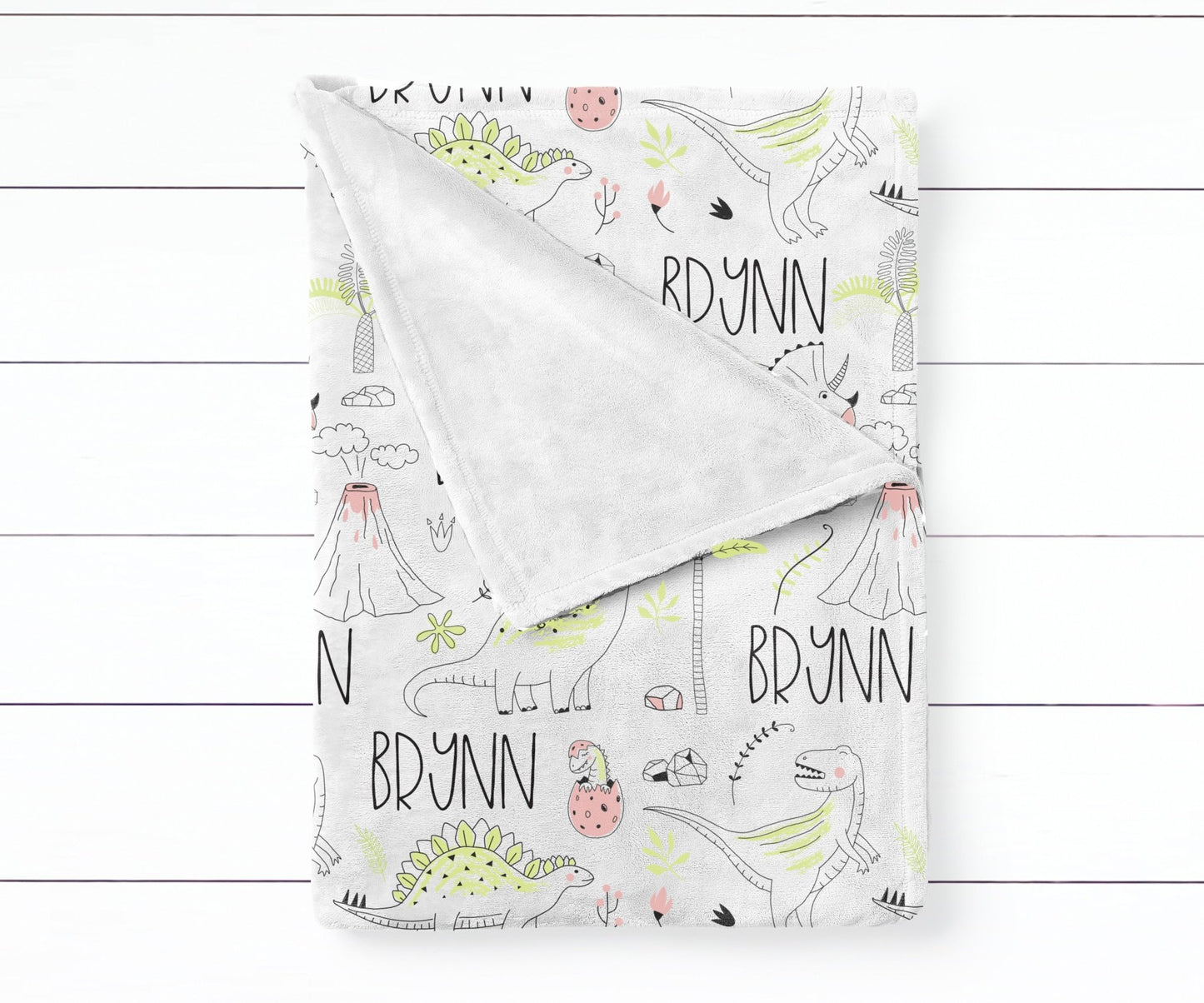 Personalized Dinosaur Baby Swaddle Blanket - Squishy Cheeks