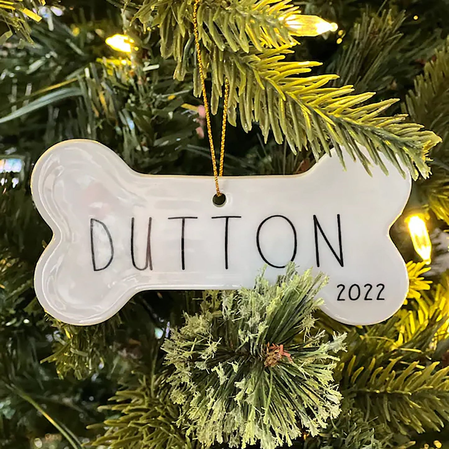 Personalized Dog Bone Ornament - Squishy Cheeks