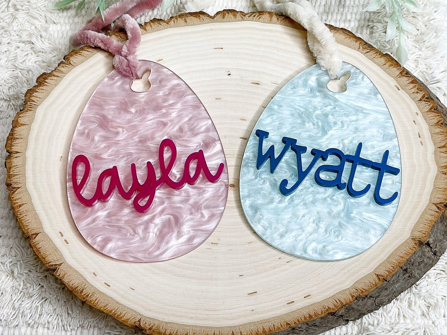Personalized Easter Basket Name Tag, Easter Ornament, Custom Easter Gift Bag Tag, Egg Name Tag, Gift for Kids - Squishy Cheeks