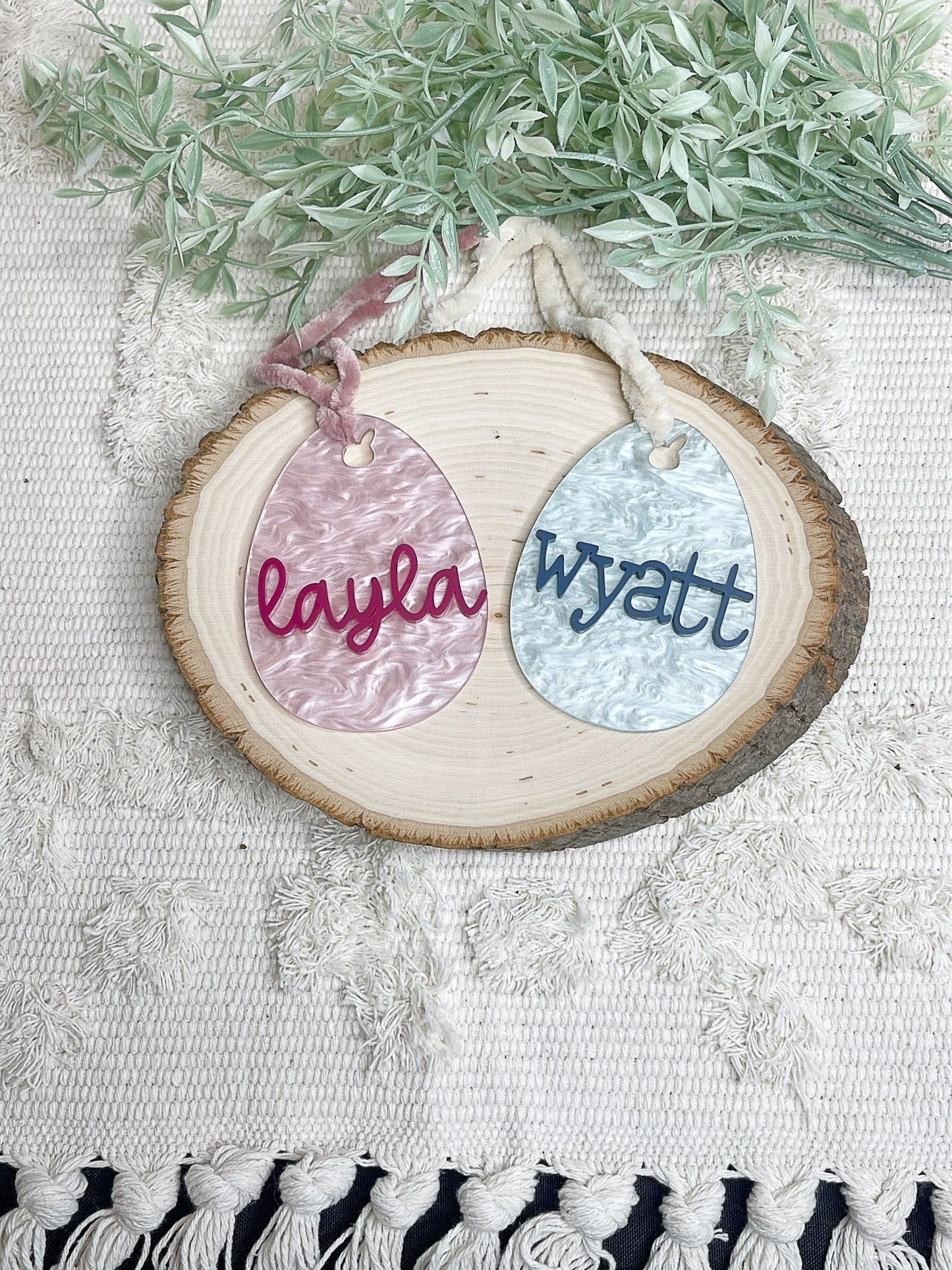 Personalized Easter Basket Name Tag, Easter Ornament, Custom Easter Gift Bag Tag, Egg Name Tag, Gift for Kids - Squishy Cheeks