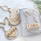 Personalized Easter Ornaments Easter Basket Name Tags Bunny Ornaments Custom Wooden Name Tags Easter Basket Gift - Squishy Cheeks