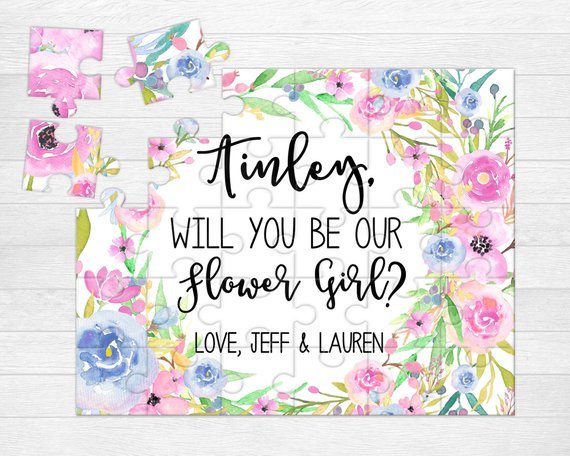 Personalized Flower Girl Proposal Puzzle - Squishy Cheeks