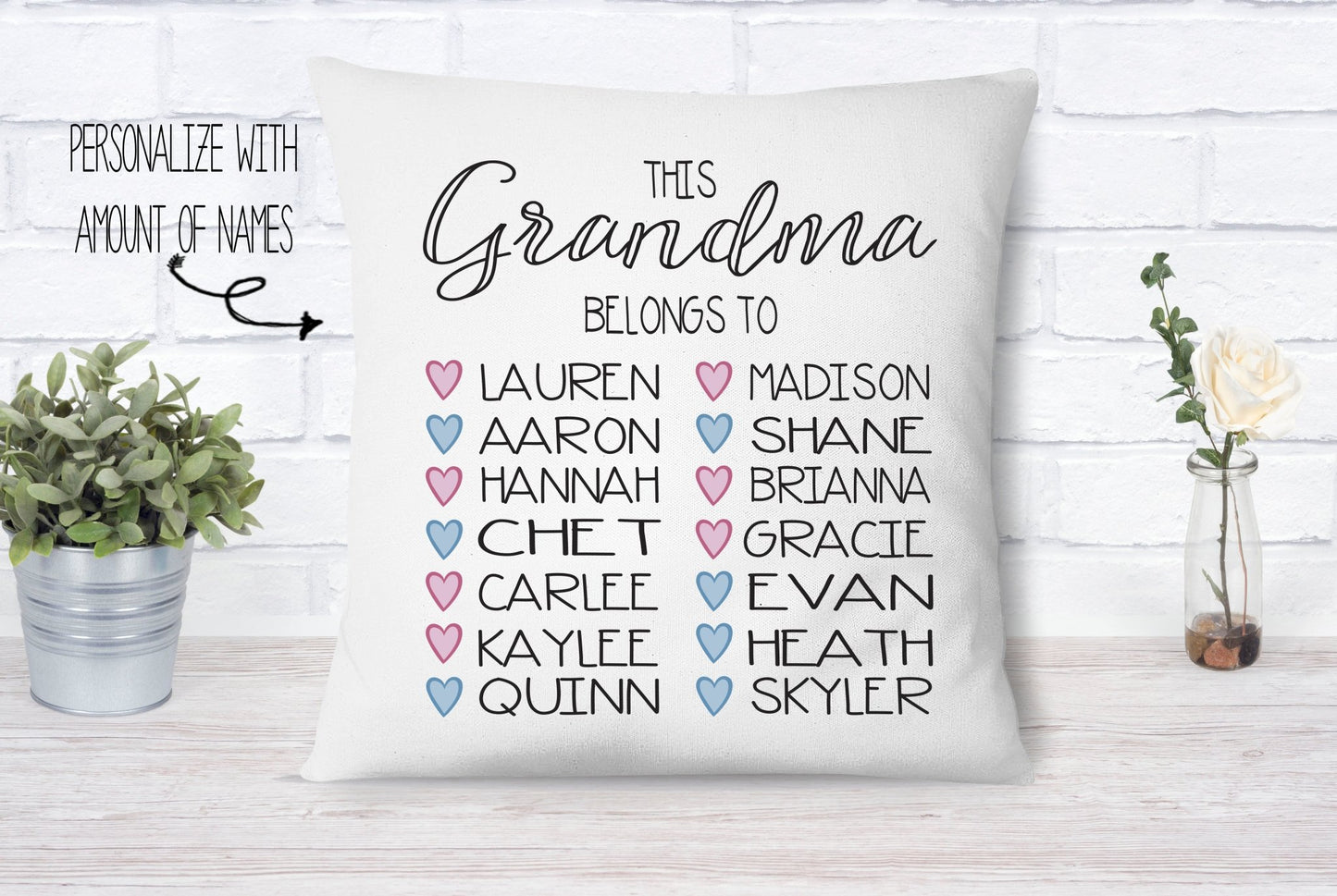 Personalized Grandma Belongs To Pillow - Squishy Cheeks