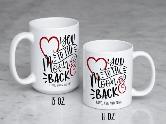 Personalized Love you to the Moon and Back Mug - Squishy Cheeks