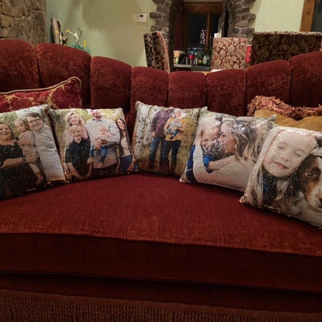 Personalized Photo Sequin Pillow - Squishy Cheeks