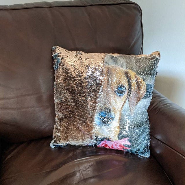 Personalized Photo Sequin Pillow - Squishy Cheeks