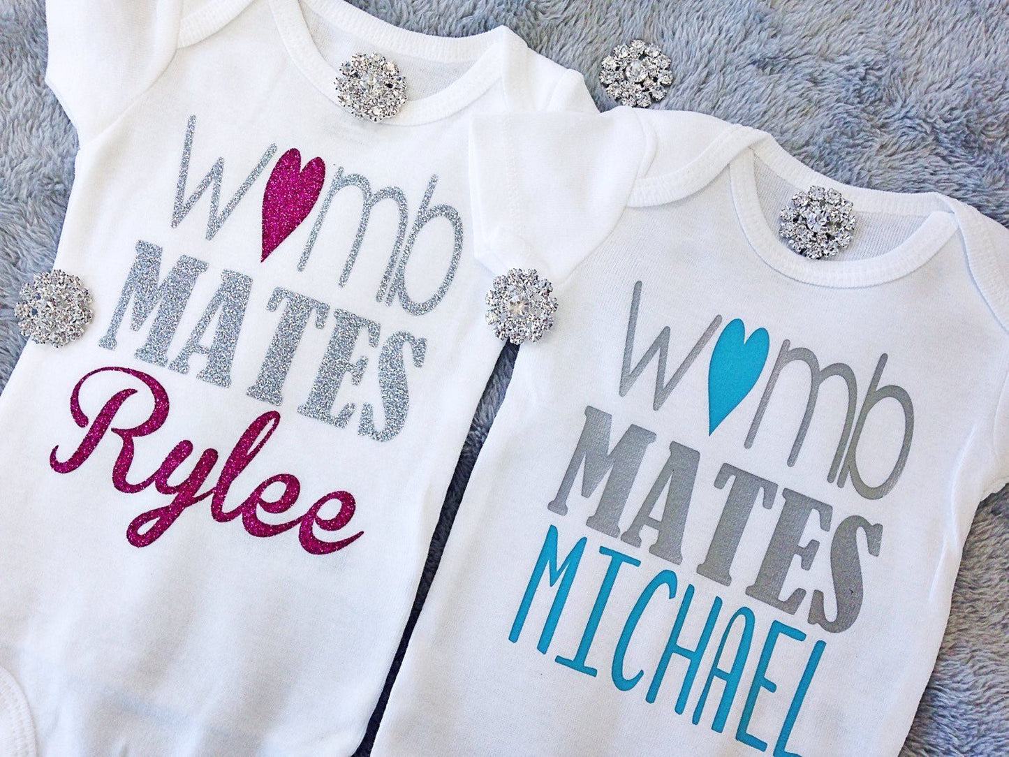 Personalized Twin Womb Mates Set - Squishy Cheeks