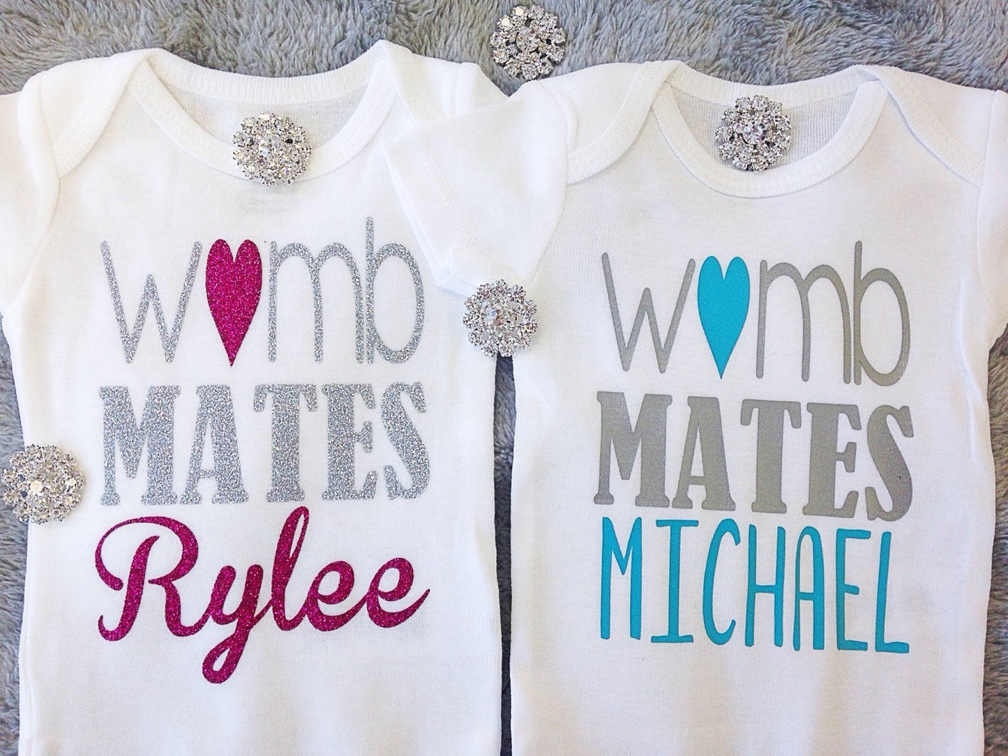 Personalized Twin Womb Mates Set - Squishy Cheeks