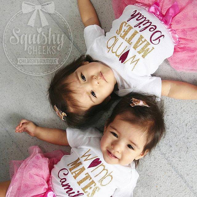 Personalized Twin Womb Mates Set - Squishy Cheeks