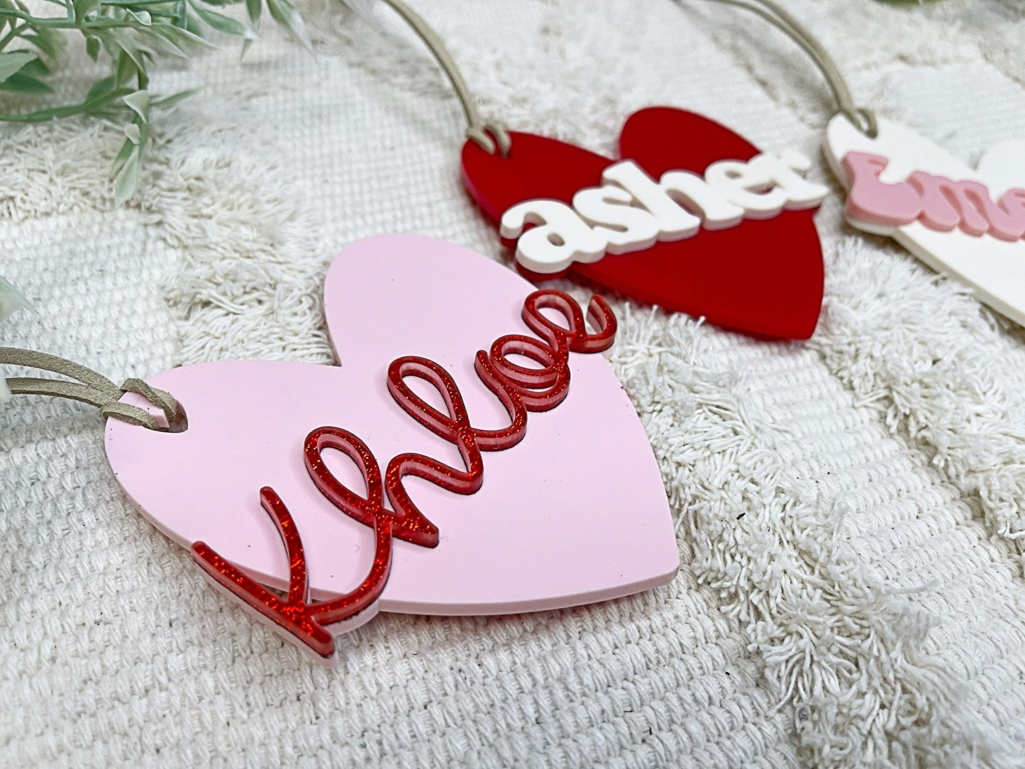 Personalized Valentines Day Ornament Gift Bag Tag - Squishy Cheeks