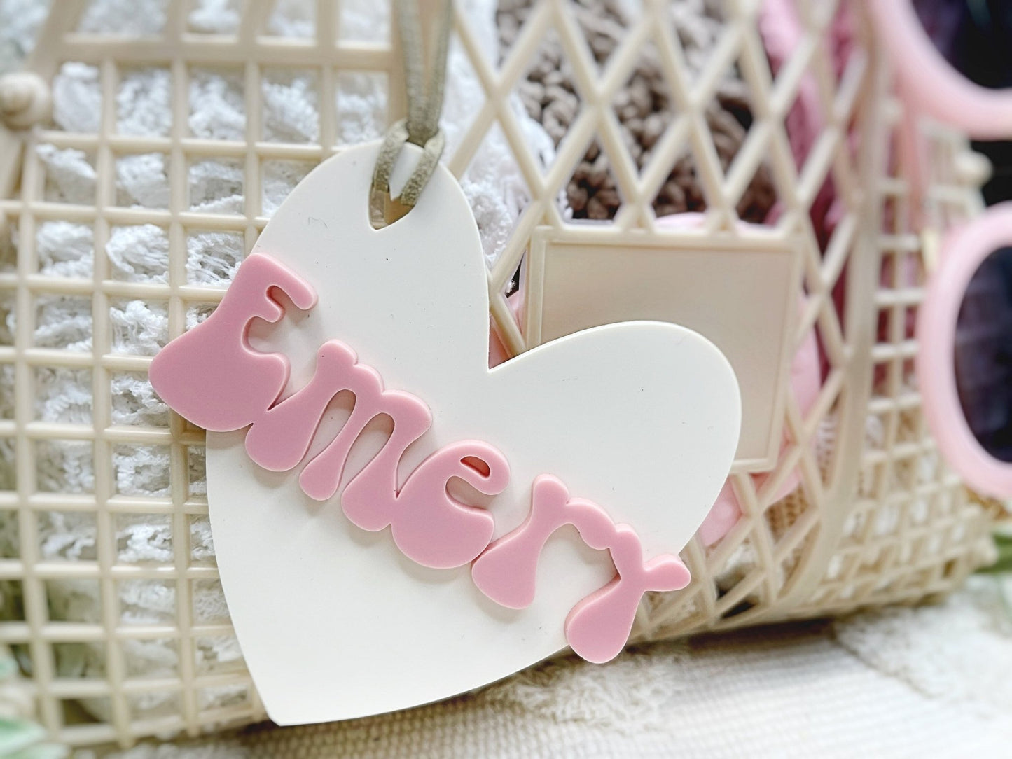 Personalized Valentines Day Ornament Gift Bag Tag - Squishy Cheeks