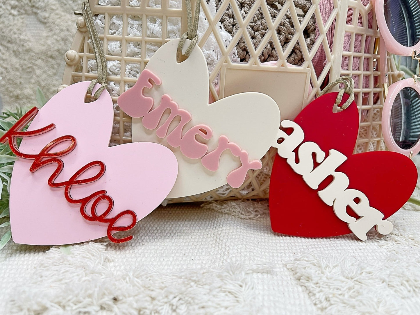 Personalized Valentines Day Ornament Gift Bag Tag - Squishy Cheeks