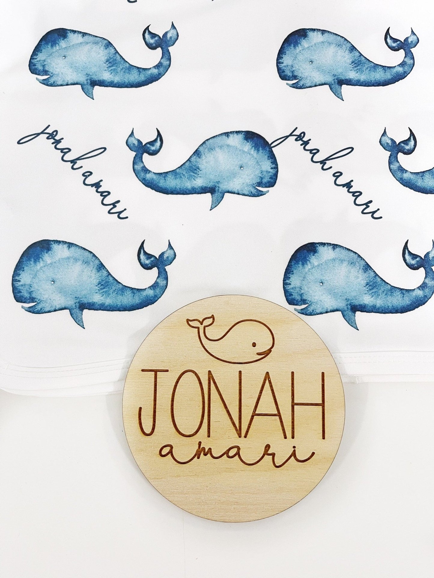 Personalized Whale Blanket Nautical Whale Nursery Baby Boy Blanket Pillow Set Baby Swaddle Nautical Baby Shower Gift Name Receiving Blanket - Squishy Cheeks