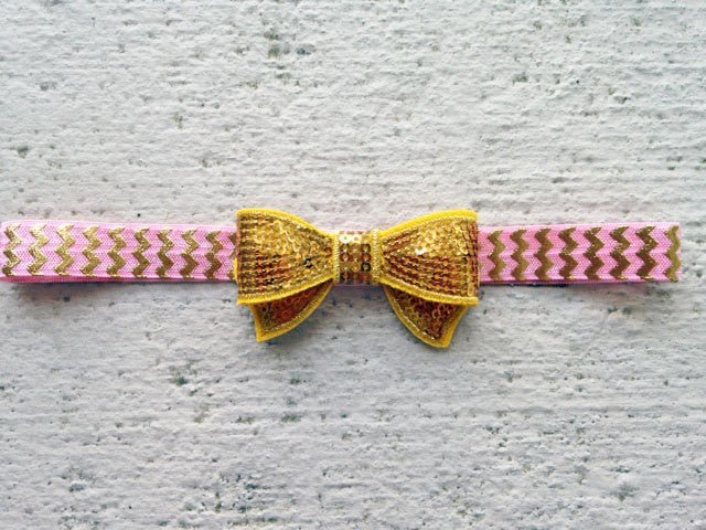 Pink and Gold Sequin Headband - Squishy Cheeks