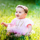 Pink and Ivory Baby Flower Crown Headband - Squishy Cheeks