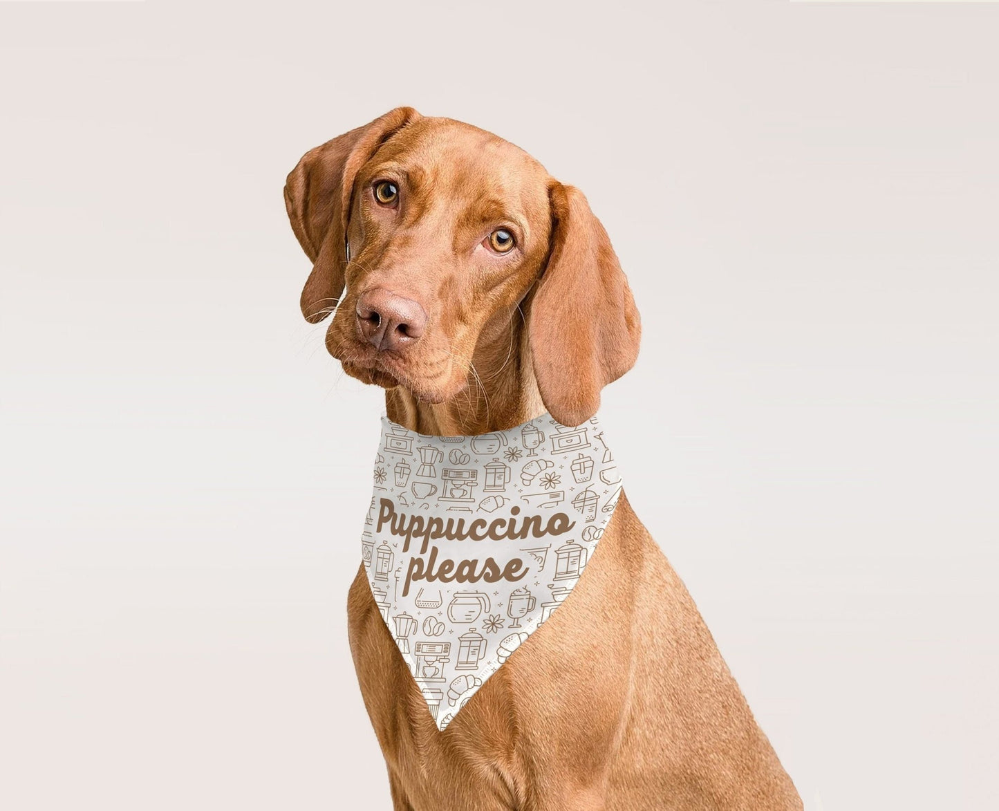 Puppuccino Please Dog Bandana Funny Dog Bandana Dog Gift Christmas Gift for Dog Lover Dog Scarf - Squishy Cheeks
