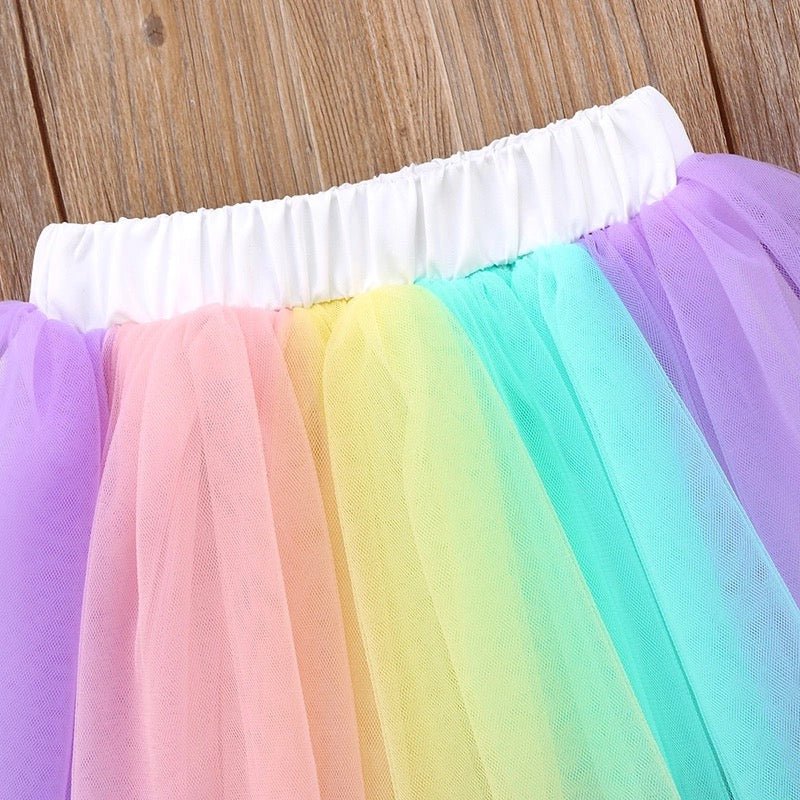 Rainbow Chiffon Skirt - Squishy Cheeks