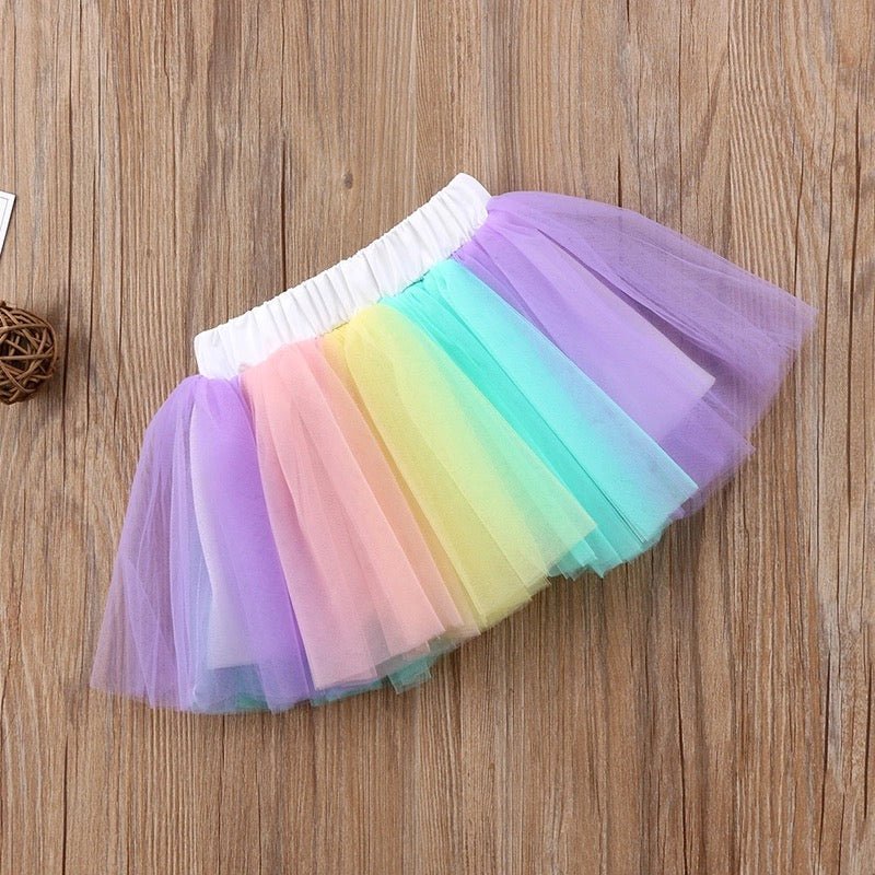 Rainbow Chiffon Skirt - Squishy Cheeks