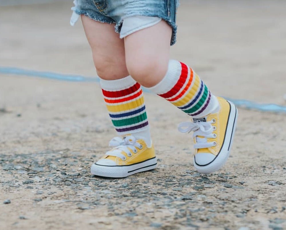 Rainbow Knee High Socks - Squishy Cheeks