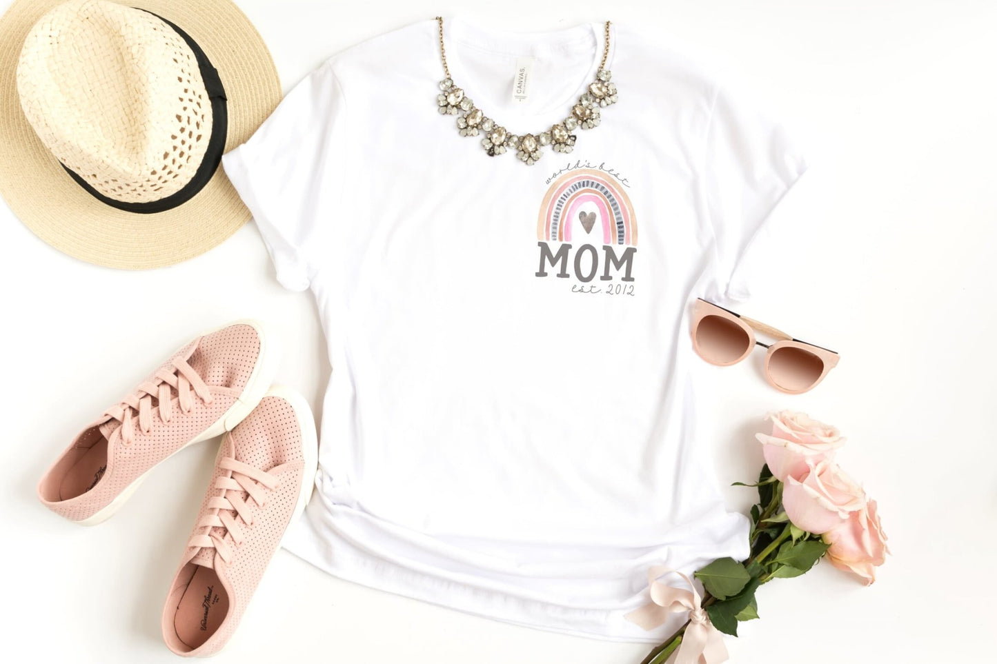 Rainbow Mom Personalized Mother's Day Shirt - Squishy Cheeks