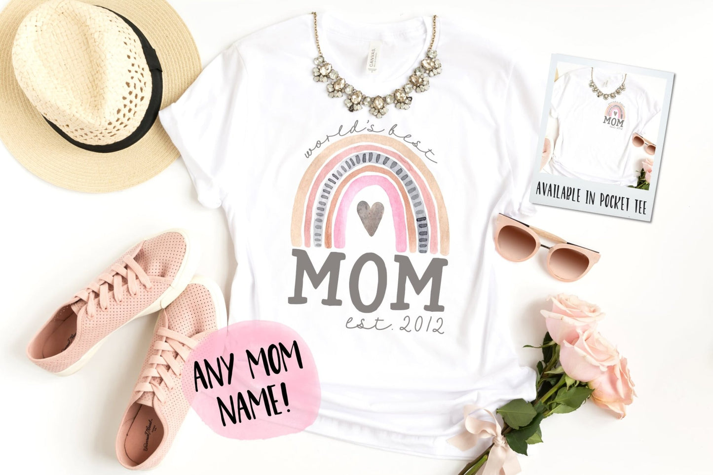 Rainbow Mom Personalized Mother's Day Shirt - Squishy Cheeks