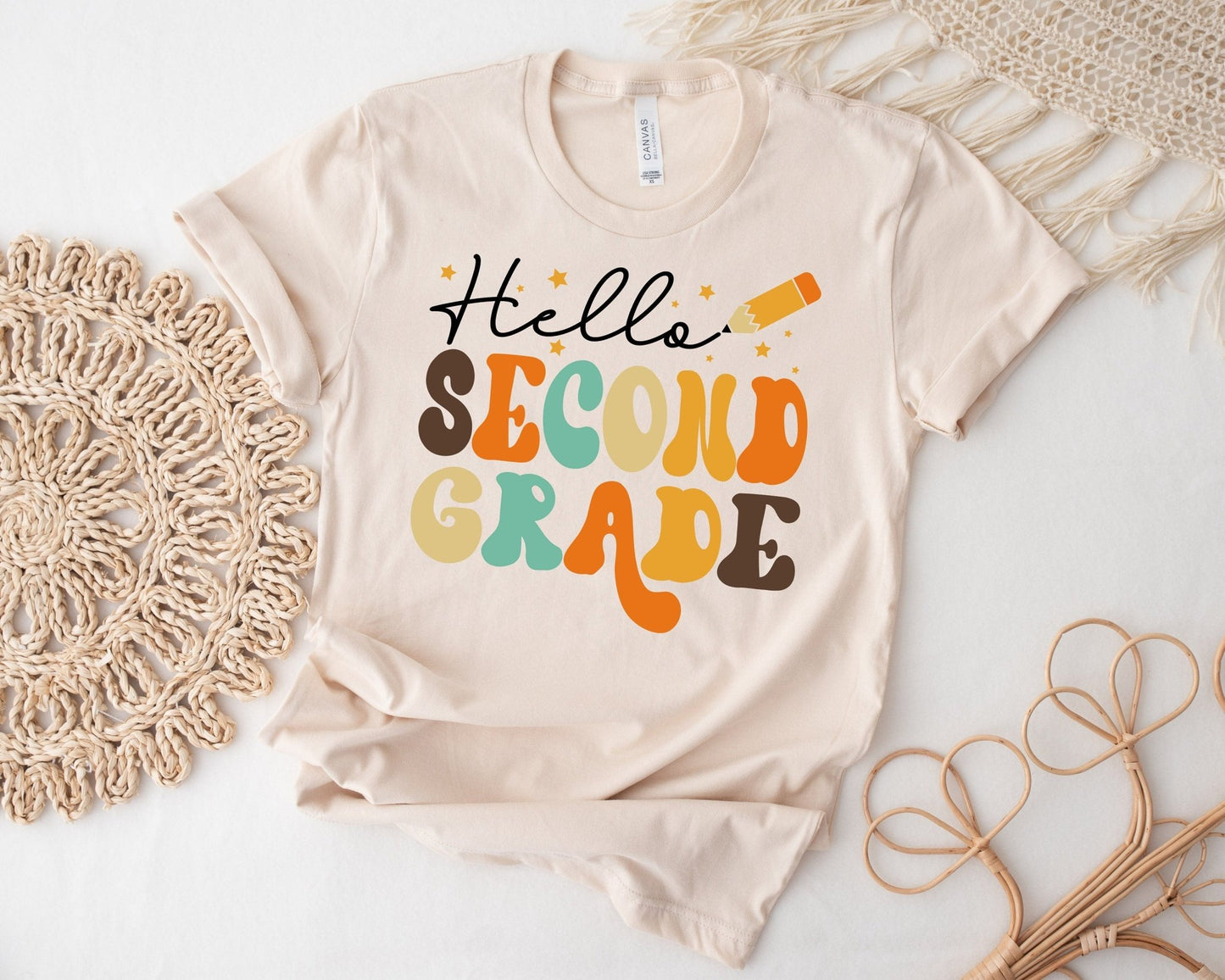 Retro Back to School Shirt Hello First Grade - Squishy Cheeks