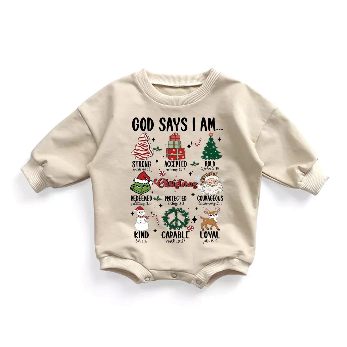Retro God Says I am Matching Mom Kids Christmas Sweatshirts - Squishy Cheeks