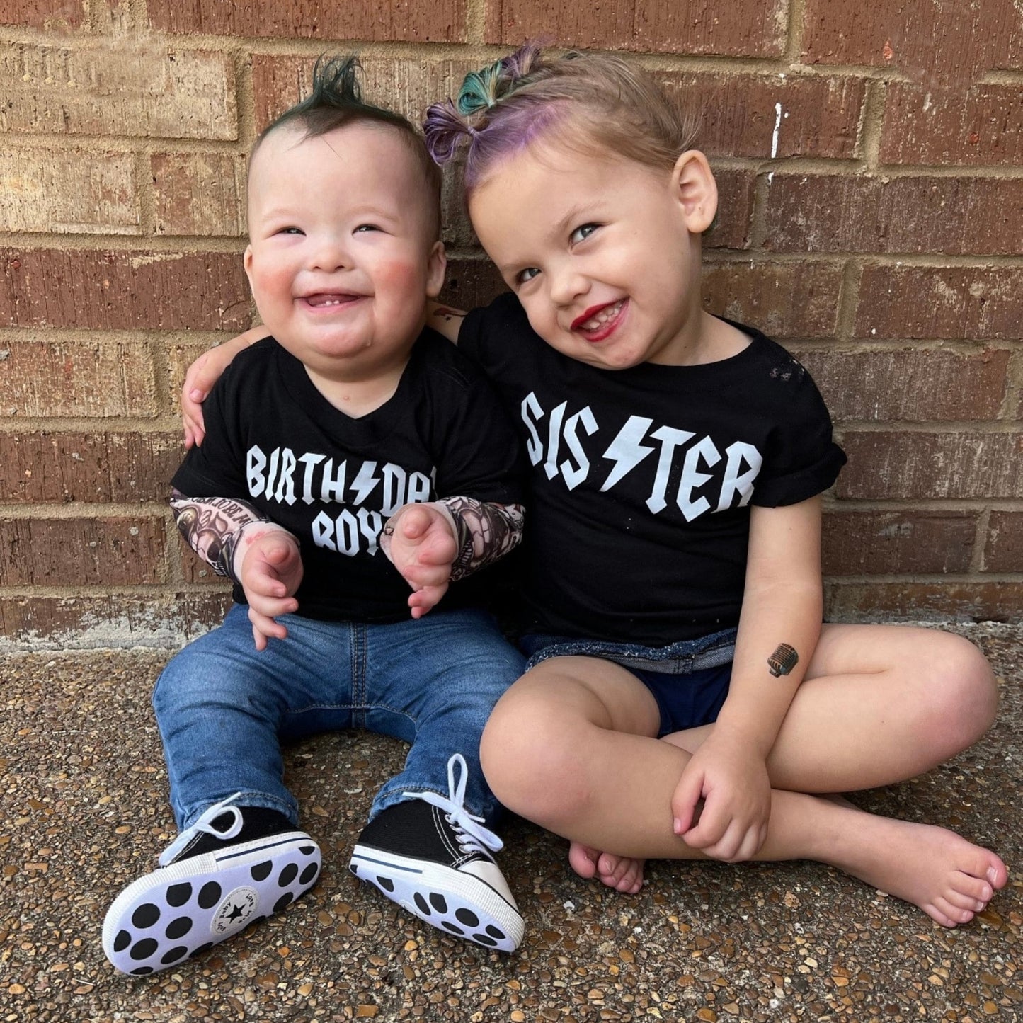 Rock n Roll Birthday Family Shirts Personalized - Squishy Cheeks