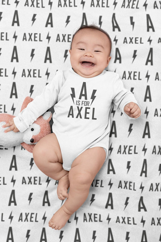 Rocker Baby Blanket Personalized Lighting Swaddle Blanket Baby Boy Rocker Nursery - Squishy Cheeks