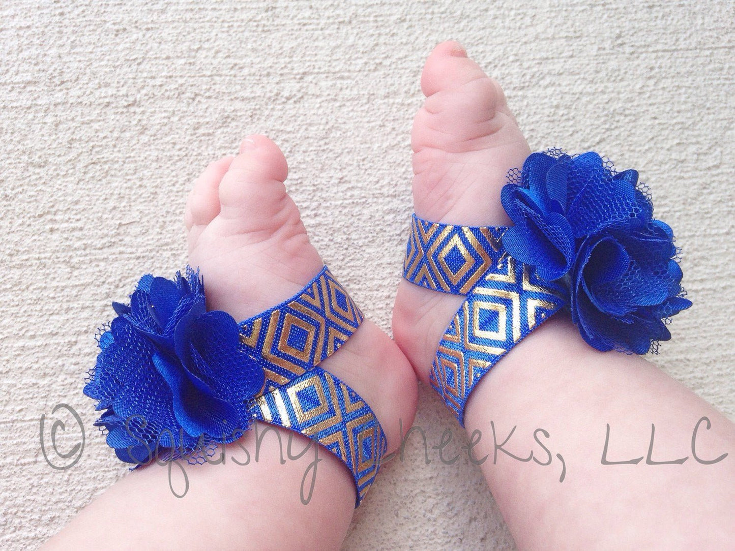 Royal Blue and Gold Aztec Piggy Petals - Squishy Cheeks