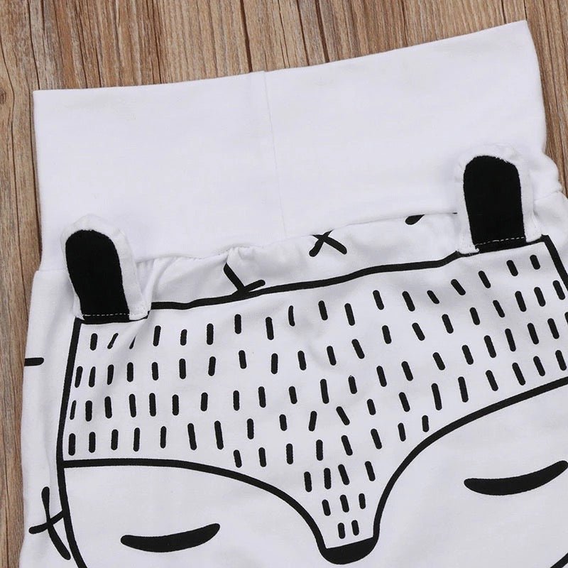 SALE Black and White Fox Baby Joggers - Squishy Cheeks