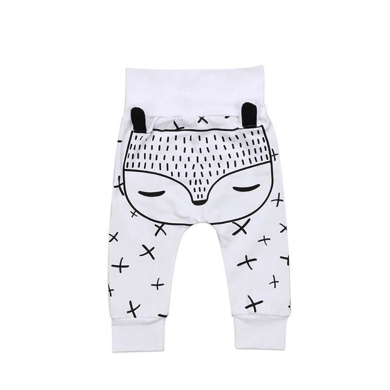 SALE Black and White Fox Baby Joggers - Squishy Cheeks