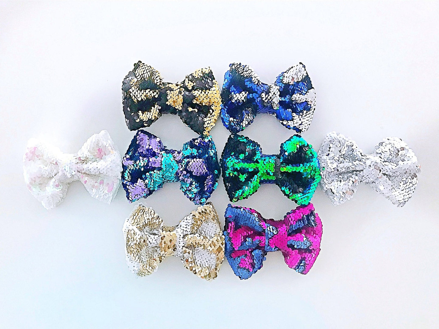 Sequin Hair Bows Big Bow Hair Clip Headband Mermaid Bow Baby Girl Headband Reversible Toddler Bow Hair Clip Girl Accessories - Squishy Cheeks