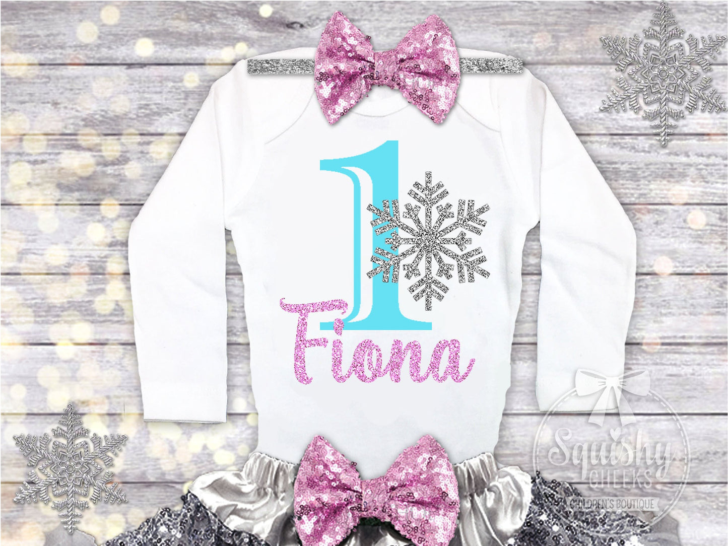 Snowflake Frozen Birthday Top - Squishy Cheeks