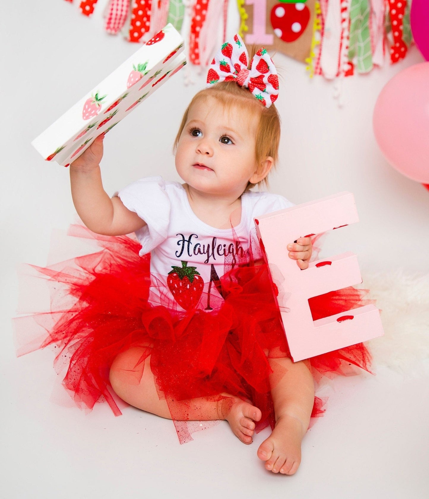 Strawberry Birthday Top Only Sweet One Birthday Shirt - Squishy Cheeks
