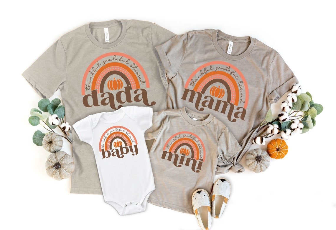 Thanksgiving Rainbow Family Shirts - Squishy Cheeks